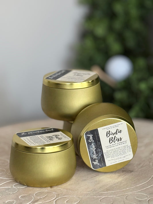 6oz Golden Tin Candle Birdie Bliss