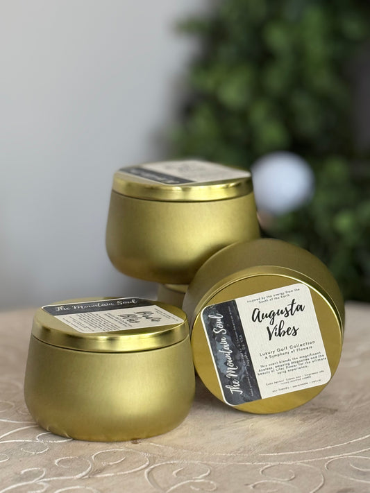 6oz Golden Tin candle Augusta Vibes