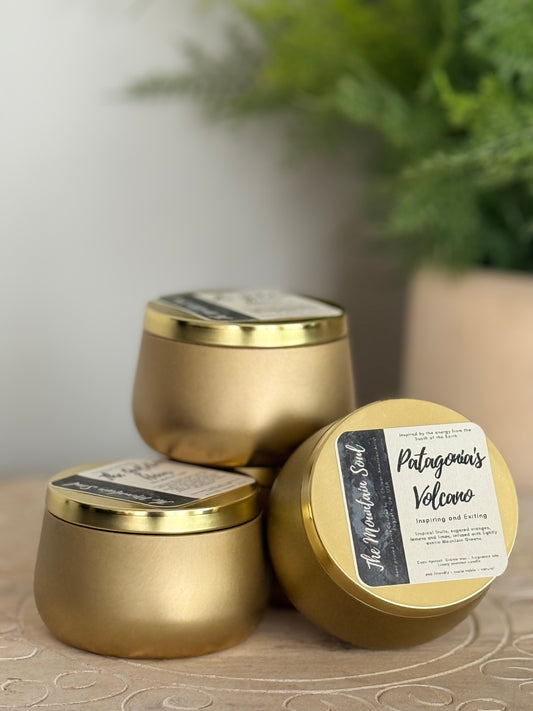 6oz Golden Tin Candle Patagonia's Volcano