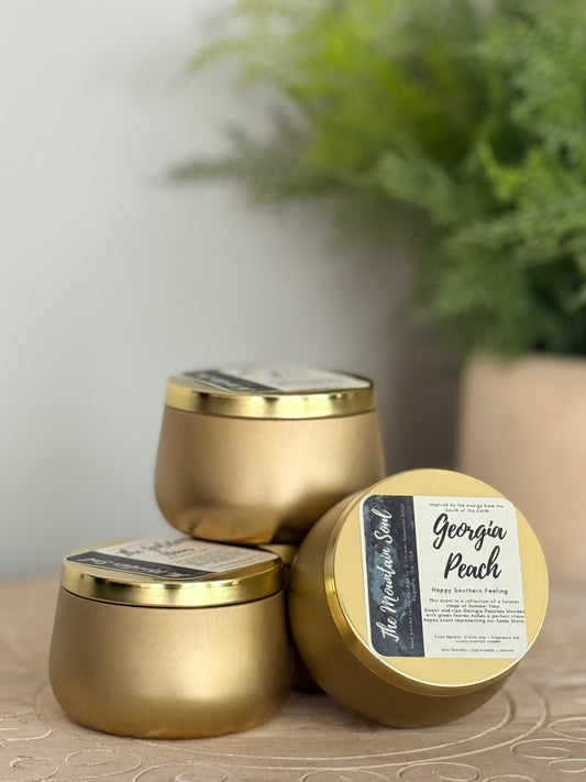 6oz Golden Tin Candle Georgia Peach